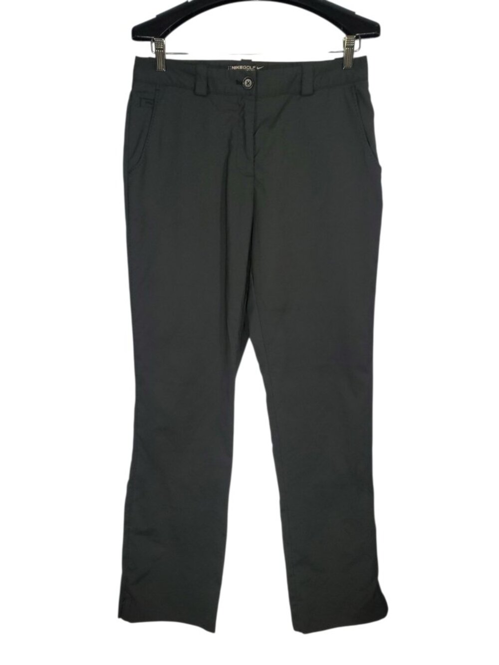 Nike Golf Tour Performance Pants Women's 8 Black Straight-Leg Stitch-Stripe
